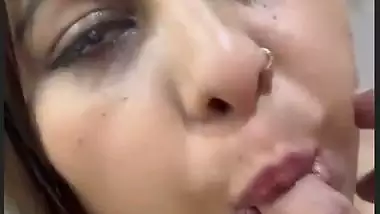 Indian pornstar Tina Nandi fucks and drinks cum