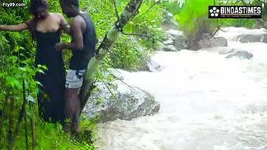 Desi Couple Srabani and Suman Sex In the open jungle outdoor in the Waterfall