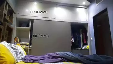 Chubby MILF after bath dress wear caught by stepson