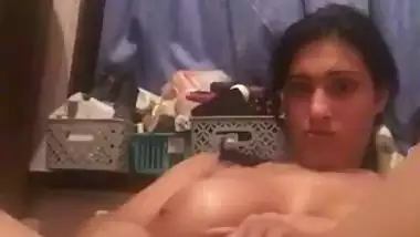 Nude MMS of a horny girl fucking her pussy with a dildo