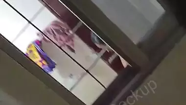 Neighbor girl dress change after nude bath caught