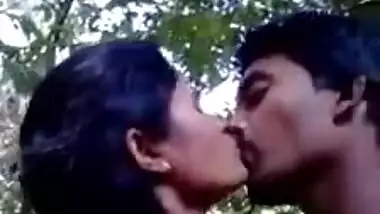 Horny couple outdoor romance