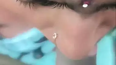 Village lady sucks husband’s dick outdoors in desi porn