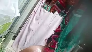Outdoor nude bath video update of viral busty MILF