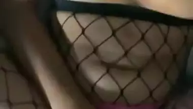 Beautiful Indian Cums Hard From Bwc. Fishnets With Panties To The Side. Full Length On Of