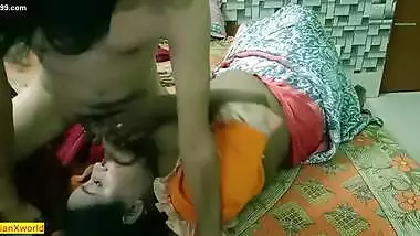 Indian teen boy fucking with hot beautiful maid Bhabhi! Uncut homemade sex