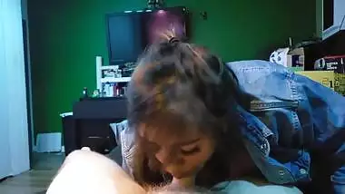 Teen Giving A Sloppy Suck