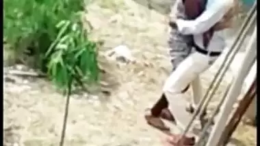 Naughty Desi wife cheating, outdoor sex act recorded by a voyeur on mobile