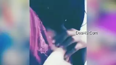 Indian female in a hijab doesn't show her face but XXX natural boobs