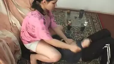 Hindi fetish porn of rich girl beat and force desi guy to lick chut
