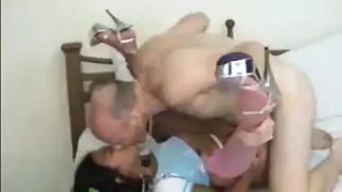 Grandpa fucks hardcore to his cute teen daughter at home