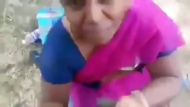 Dressed Desi slut gets on the knees to please dude with XXX blowjob