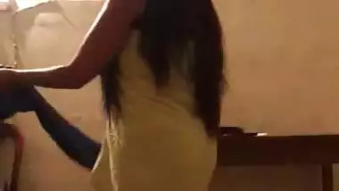 Sexy girl with lover in hotel room short clips merged
