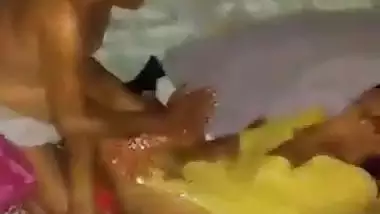 Old man drills his young granddaughter into the bed