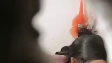 Neighbor wife bath and wearing bra caught through window