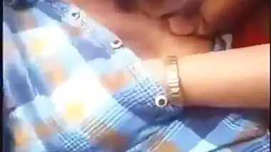 Desi Girl in Car Play with Lover