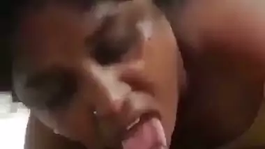 Tamil MILF licks dick with horny and boobs showing
