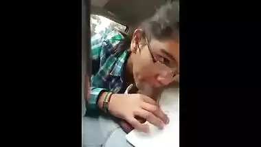 Indian porn mms of a horny teen giving a blow job to boyfriend in his car