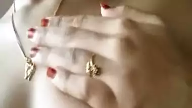 Pretty Desi minx plays with own natural XXX tits for BF's pleasure