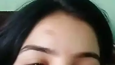 Cute girlfriend perky nipples showing viral selfie