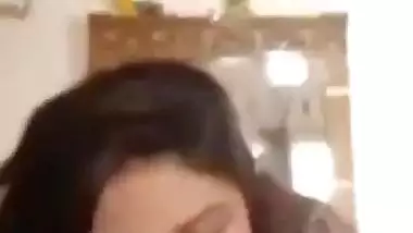 Wife’s blowjob and nude GF on video call sex