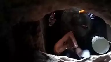 Boy spies through XXX hole on Desi neighbor who washes body after sex