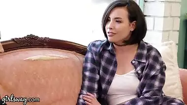 GIRLSWAY Redhead Babe Stuck Outside Her Apartment Seeks Casey Calvert For Help