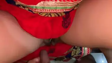 Desiree Night In Bhabhi With A Sexy Butt In Red Saree Is Ready To Fuck With Delivery Boy, Hindi Audio
